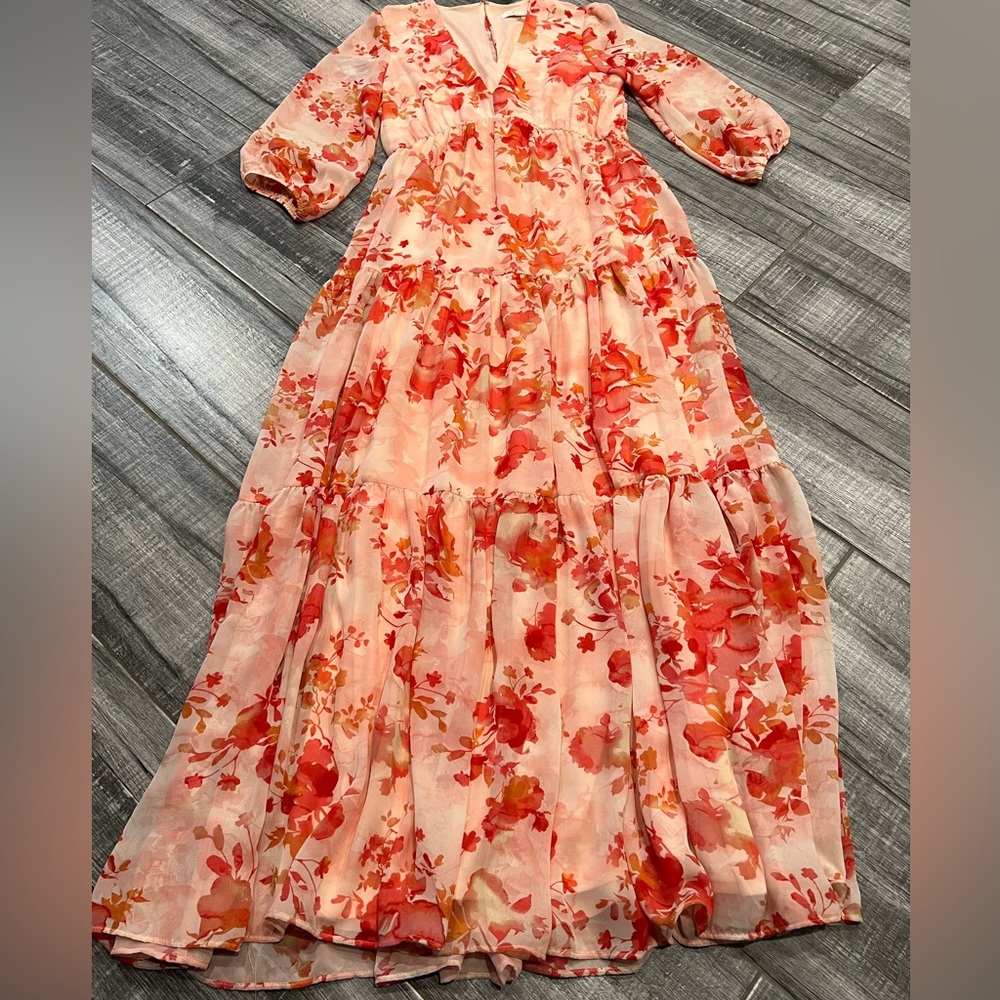 Pink floral dress